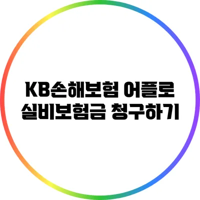 KB손해보험 어플로 실비보험금 청구하기