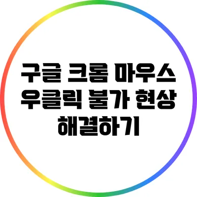 구글 크롬 마우스 우클릭 불가 현상 해결하기