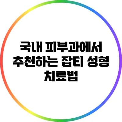 국내 피부과에서 추천하는 잡티 성형 치료법