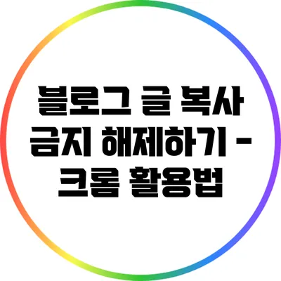 블로그 글 복사 금지 해제하기 - 크롬 활용법