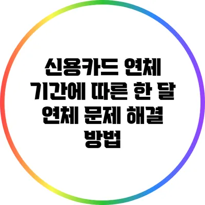 신용카드 연체 기간에 따른 한 달 연체 문제 해결 방법