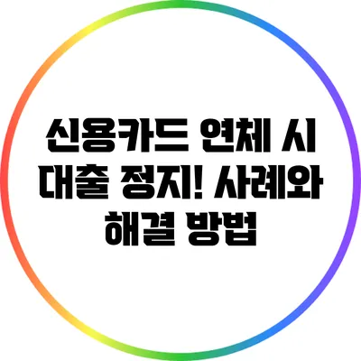 신용카드 연체 시 대출 정지! 사례와 해결 방법