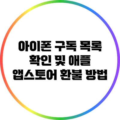 아이폰 구독 목록 확인 및 애플 앱스토어 환불 방법