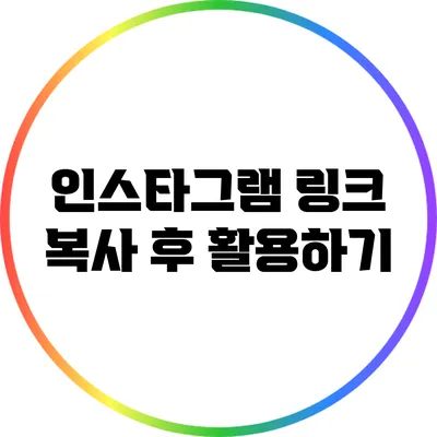 인스타그램 링크 복사 후 활용하기