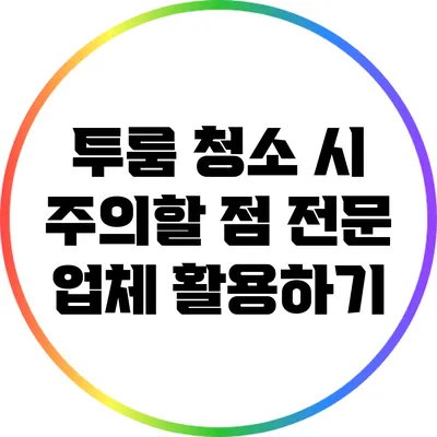 투룸 청소 시 주의할 점: 전문 업체 활용하기