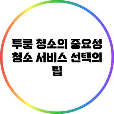 투룸 청소의 중요성: 청소 서비스 선택의 팁