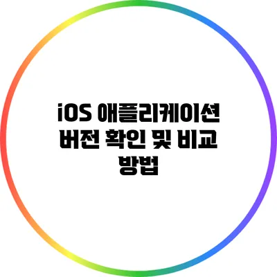 iOS 애플리케이션 버전 확인 및 비교 방법