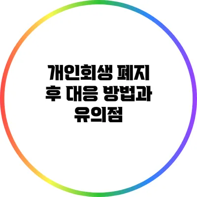 개인회생 폐지 후 대응 방법과 유의점