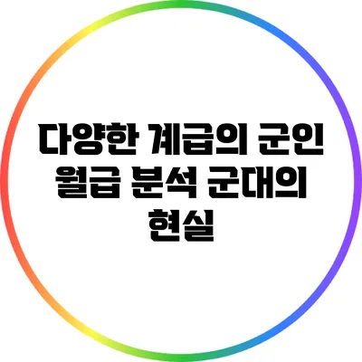 다양한 계급의 군인 월급 분석: 군대의 현실