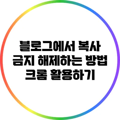 블로그에서 복사 금지 해제하는 방법: 크롬 활용하기