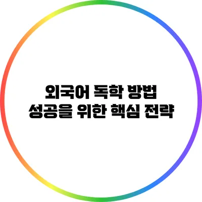 외국어 독학 방법: 성공을 위한 핵심 전략