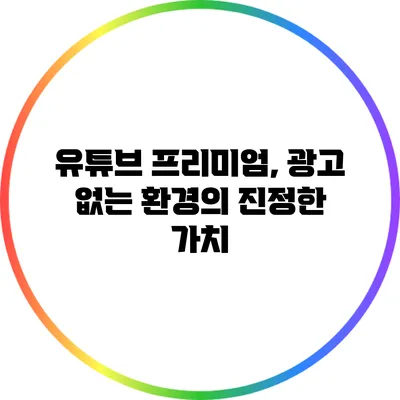 유튜브 프리미엄, 광고 없는 환경의 진정한 가치?