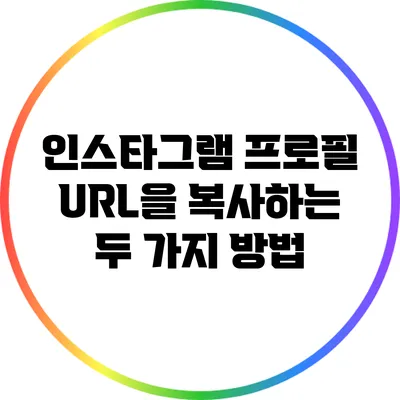 인스타그램 프로필 URL을 복사하는 두 가지 방법