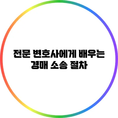 전문 변호사에게 배우는 경매 소송 절차