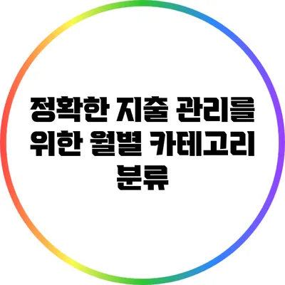 **정확한 지출 관리를 위한 월별 카테고리 분류**