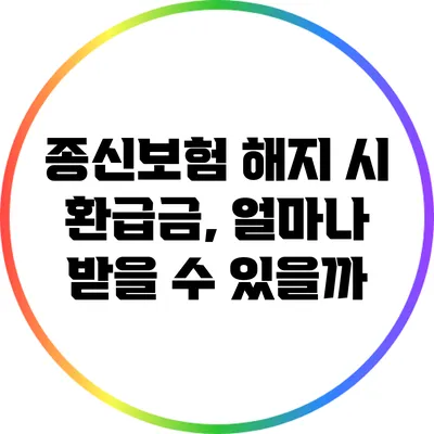 종신보험 해지 시 환급금, 얼마나 받을 수 있을까?