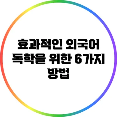 효과적인 외국어 독학을 위한 6가지 방법