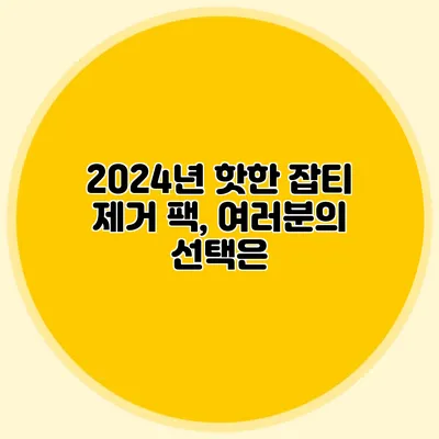 2024년 핫한 잡티 제거 팩, 여러분의 선택은?