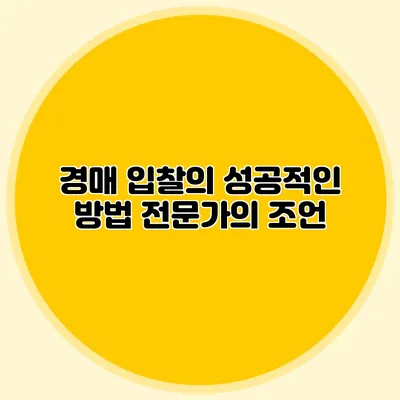 경매 입찰의 성공적인 방법: 전문가의 조언