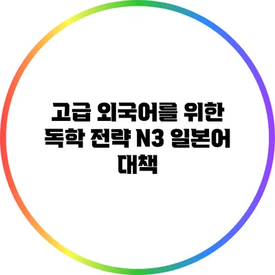 고급 외국어를 위한 독학 전략: N3 일본어 대책