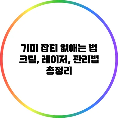 기미 잡티 없애는 법: 크림, 레이저, 관리법 총정리