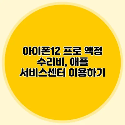 아이폰12 프로 액정 수리비, 애플 서비스센터 이용하기