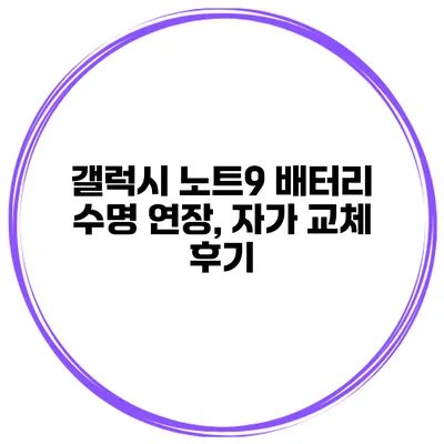 갤럭시 노트9 배터리 수명 연장, 자가 교체 후기
