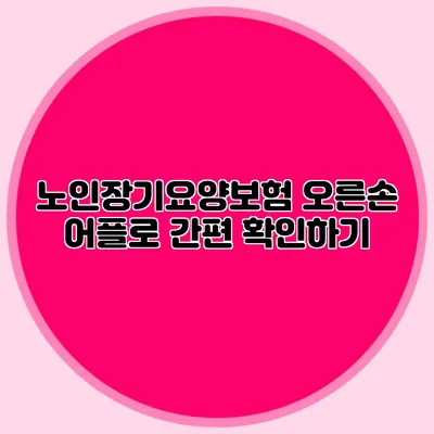 노인장기요양보험: 오른손 어플로 간편 확인하기