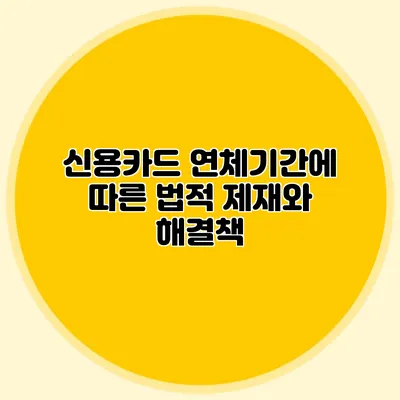 신용카드 연체기간에 따른 법적 제재와 해결책
