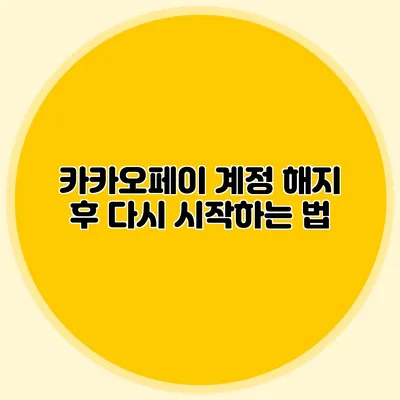 카카오페이 계정 해지 후 다시 시작하는 법